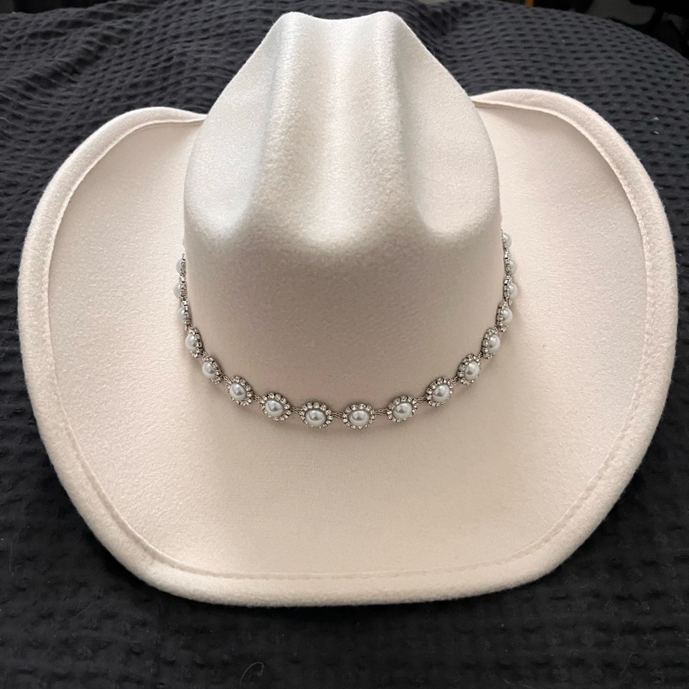 Cream Silver Cowboy Hat